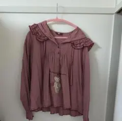 PINK HOUSE ピンクハウス ひなぎくテディ刺繍入りフードブラウスのサムネイル
