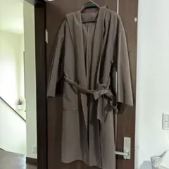 フード付きブラウンロングコートL