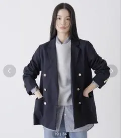 ナノユニバース　ダブルプレストジャケット　ネイビーのサムネイル