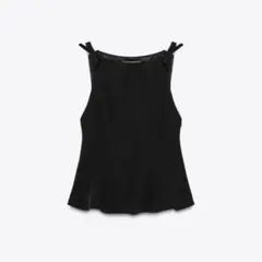 ZARA ペプラム 肩リボン ノースリーブトップスのサムネイル