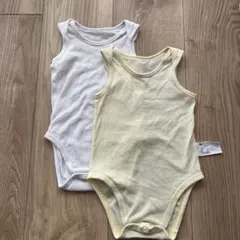 ユニクロ　コットンメッシュボディスーツ　ノースリーブ　2着セット