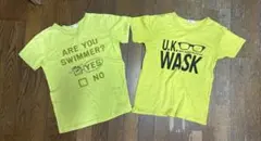 WASK ワスク 半袖Tシャツ 2枚セット 150 べべ BEBE 黄緑 ネオンのサムネイル