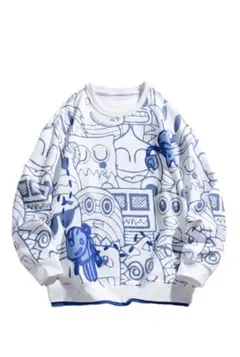 U:UME Many Face Print Sweat スウェット　少々難あり