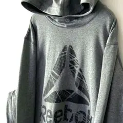 リーボック Reebok ロゴ プルオーバー パーカー L グレー 古着