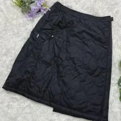 【美品】FILA GOLF 中綿巻きスカート ブラック 防寒 総丈58cm