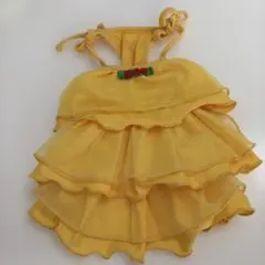 値下げ！犬服 ドレス イエロー Sサイズ　ディズニー　スリーアローズ　ベルのサムネイル