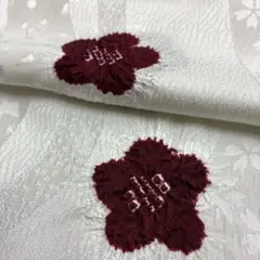 新品 正絹 絞り 帯揚げ 鹿の子 しぼり 輪出し 白地 暗め赤えんじ色