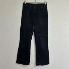 UNIQLO ユニクロ フレアジーンズ ハイライズ 黒 24 カイハラデニム