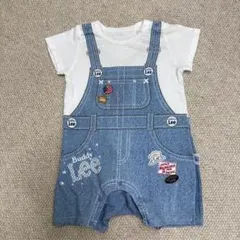 Buddy Lee　デニムオーバーオール柄　ロンパース　80　綿100％