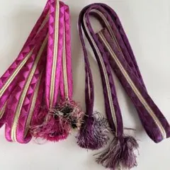 ピンクと紫の帯締め 房付き　2セット