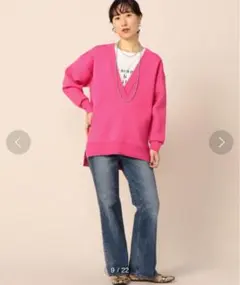 美品 稀少款NOLLEY’S深Vネックウォッシャブルニットのサムネイル