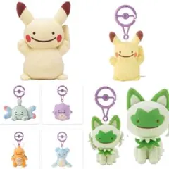 ポケモン ピカチュウ ドット絵 ぬいぐるみ キーホルダー 4個セット