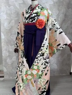 撫松庵 シワにならない浴衣 仕立て上がり洗える浴衣 縞あじさい 帯 
