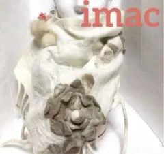 美品❣️imac ウールマフラー★お花飾り★個性的でお洒落