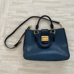 miu miu ネイビー ショルダーバッグ、ハンドバッグ　ミュウミュウ