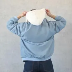 リバーシブル ブルゾン 2Way レディース パーカー ボア フード ブルゾン