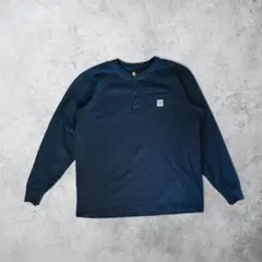 Carhartt サーマル ヘンリーネック 黒 XL 【古着】