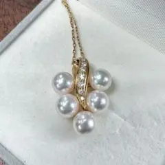 御木本 ミキモト MIKIMOTO K18 パール ダイヤモンドペンダントトップのサムネイル