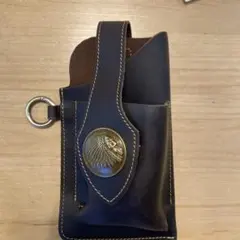 レザー フラップ付きポケット ダークブラウン（新品未使用）