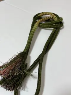 正絹　オリーブグリーン 帯締め