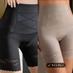 【大人気】着圧ガードル補正下着 3Lサイズハイウエスト 美尻黒ベージュ2枚セット