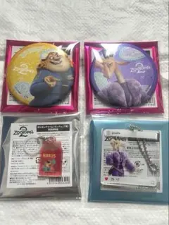 ズートピア 缶バッジ＆アクリルキーホルダーセット