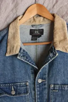 RRL 襟コーデュロイ デニムジャケット Lラルフローレン ヴィンテージ 90s