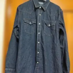 GU デニム長袖シャツ L ブラック 314366