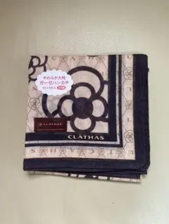 CLATHASクレイサス ハンカチーフ 大判 ハンカチ茶×黒 新品シール付き即決のサムネイル