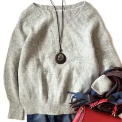 美品♪ 定価1.7万 スピック＆スパン カシミヤウールあぜ編みニット リブニット