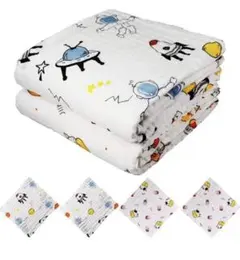 【新品】ベビーバスタオル ベビータオル ６重ガーゼ ブランケット 綿100％