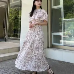 スナイデル snidel 半袖 花柄 ロングワンピース ツーウェイ 春夏 ピンク