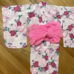 女児浴衣　ゆかた　帯セット　100センチ　浴衣セット　子供ゆかた