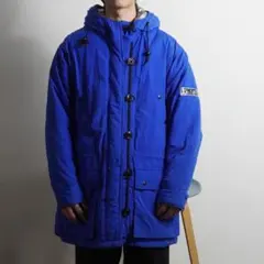 90s DKNY ロングダウンジャケット ドローコード ブルー/HW137