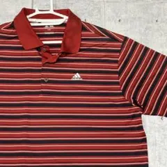 極美品 adidas ボーダーポロシャツ ゴルフウェア 大きいサイズ アディダス