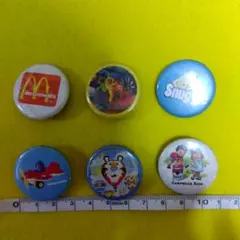 缶バッジまとめ売り　ファーファ、マクドナルド、プレイモービル、キャンベルなど