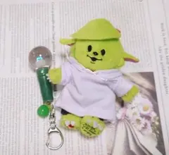 光る！緑(グリーン)りんご棒キーホルダー