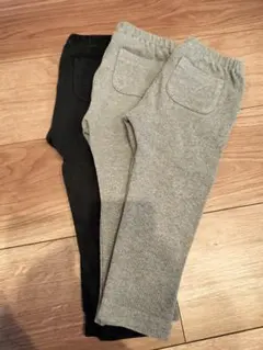 ユニクロ　リブレギンス 90 3枚セット ブラック グレー