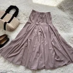 タックフレアスカート ロングスカート マキシ丈