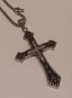 十字架ネックレス　ステンレス十字架　シルバークロスネックレス　シルバーネックレス