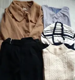 コート&トップス&パンツ5点まとめ売り(送料込み)