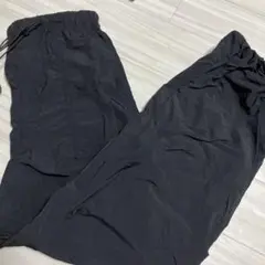 GU ドローコード付き ナイロンイージーパンツ ブラック