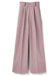 タグ付き GRL センタープレスワイドタックロングパンツ