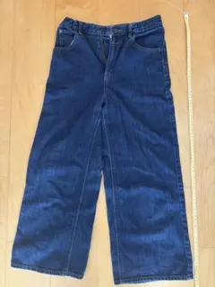 ユニクロ U ガールズ ワイドフィットアンクルジーンズ 160 レディース68