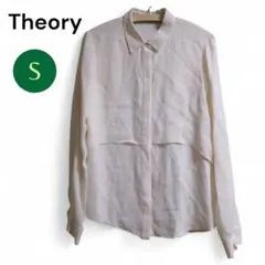 Theory 長袖シャツ S オフホワイト　オフィスカジュアル　ブラウス