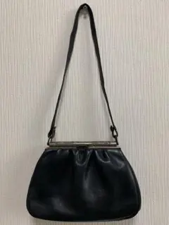 アンティークバッグ　昭和レトロ　がま口型　稀少　本革