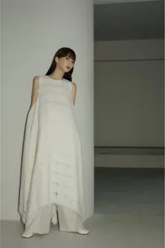 ETRE TOKYO ナイロンワッシャーベアドレス ベアトップ ワンピース 