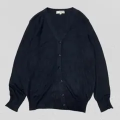 日本被服工業♡ウール混Vネックカーディガン　羽織り　レディース　ネイビー　L