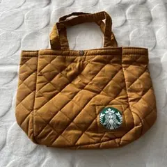 【美品】スターバックス キルティングトートバッグ マスタード