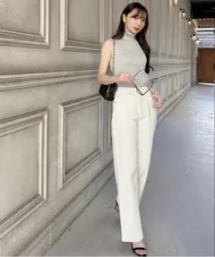 神戸レタス 岡部あゆみさんコラボ ワイドストレートデニム